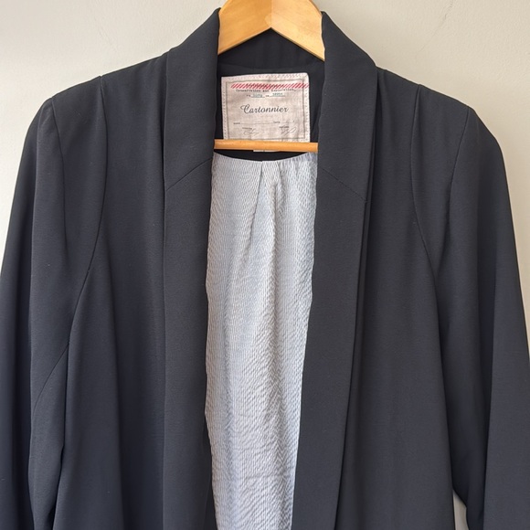 Anthropologie Cornerstone Cartonnier Open Front Blazer | Black | Large | EUC - Picture 3 of 8